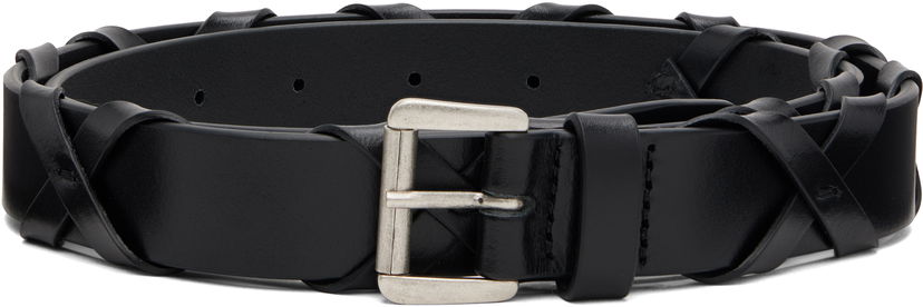 Bælter Ann Demeulemeester Ann Demeulemeester Madde Crossover Leather Belt Sort | 2520-W-BE27-LT128-099