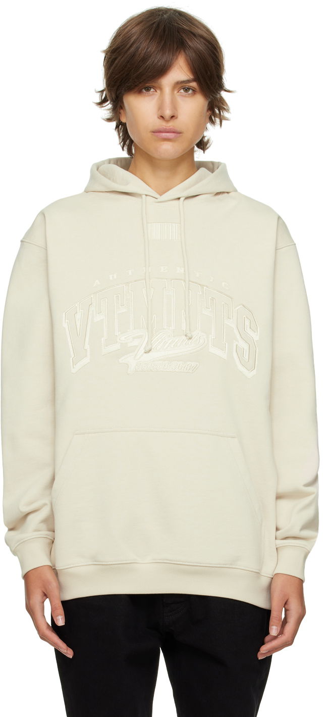 Sweatshirt VETEMENTS VTMNTS College Hoodie Beige | VL14HD300O
