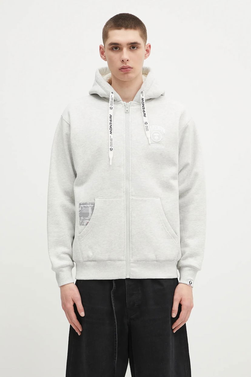 Sweatshirt AAPE by A Bathing Ape AAPE Now Zip Up Hoodie Grå | AAPSWMB332XAN