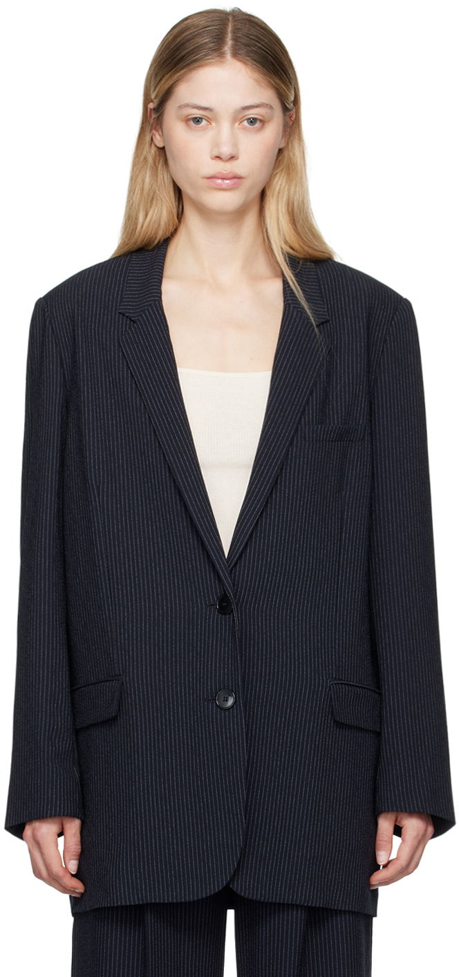 Jakke ISABEL MARANT Pinstriped Single-Breasted Blazer Blå | VE0367FA-B3F01I