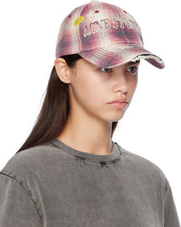 Kasket Acne Studios Distressed Plaid Cap Lyserød | C40411-, 3