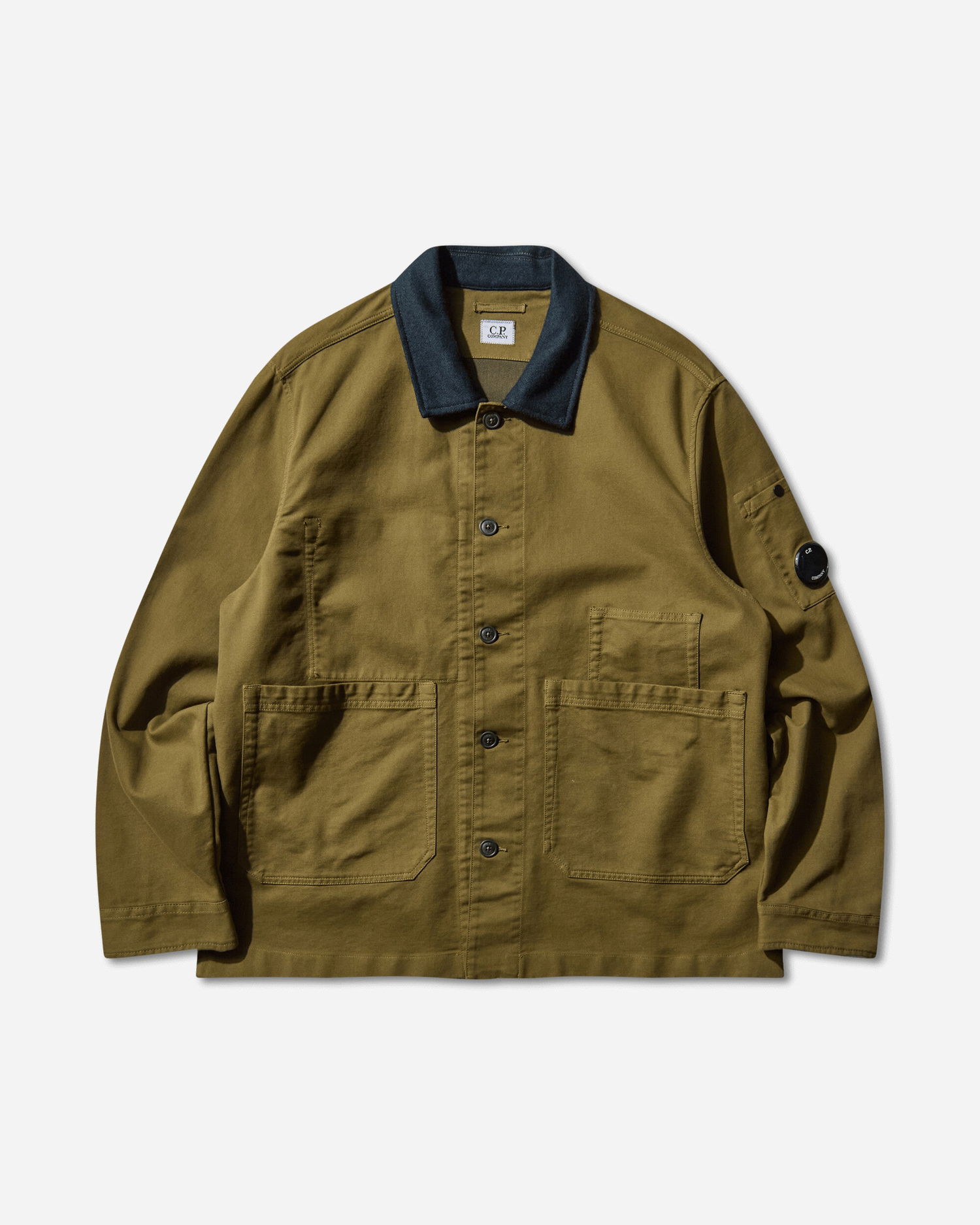 Skjorte C.P. Company Double Satin Utility Overshirt Grøn | 19CMOS286A-110471G 652, 1