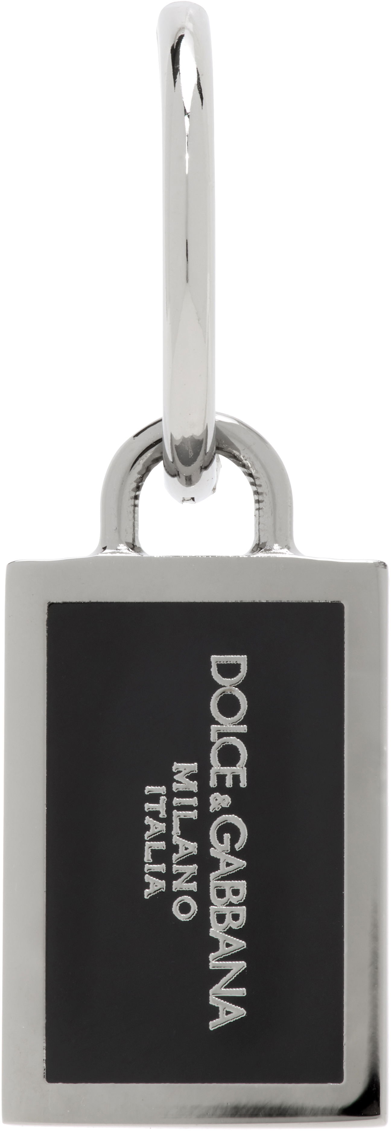 Nøgleringe Dolce & Gabbana Dolce & Gabbana Logo Plaque Single Earring Metalisk | WER1D2W1111, 0