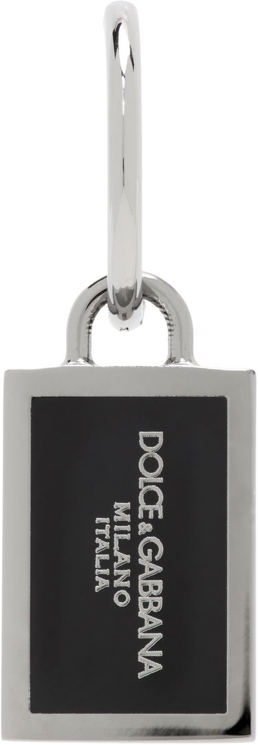 Nøgleringe Dolce & Gabbana Dolce & Gabbana Logo Plaque Single Earring Metalisk | WER1D2W1111, 0