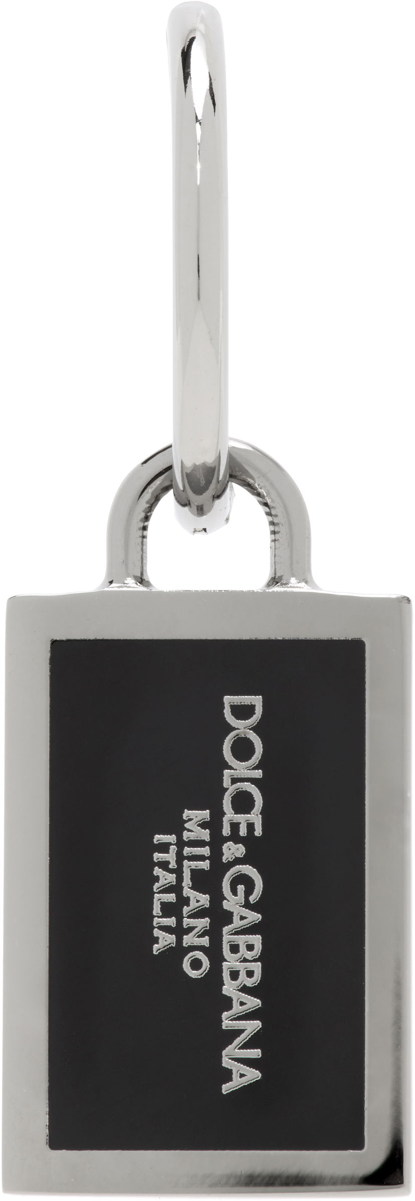 Nøgleringe Dolce & Gabbana Dolce & Gabbana Logo Plaque Single Earring Metalisk | WER1D2W1111