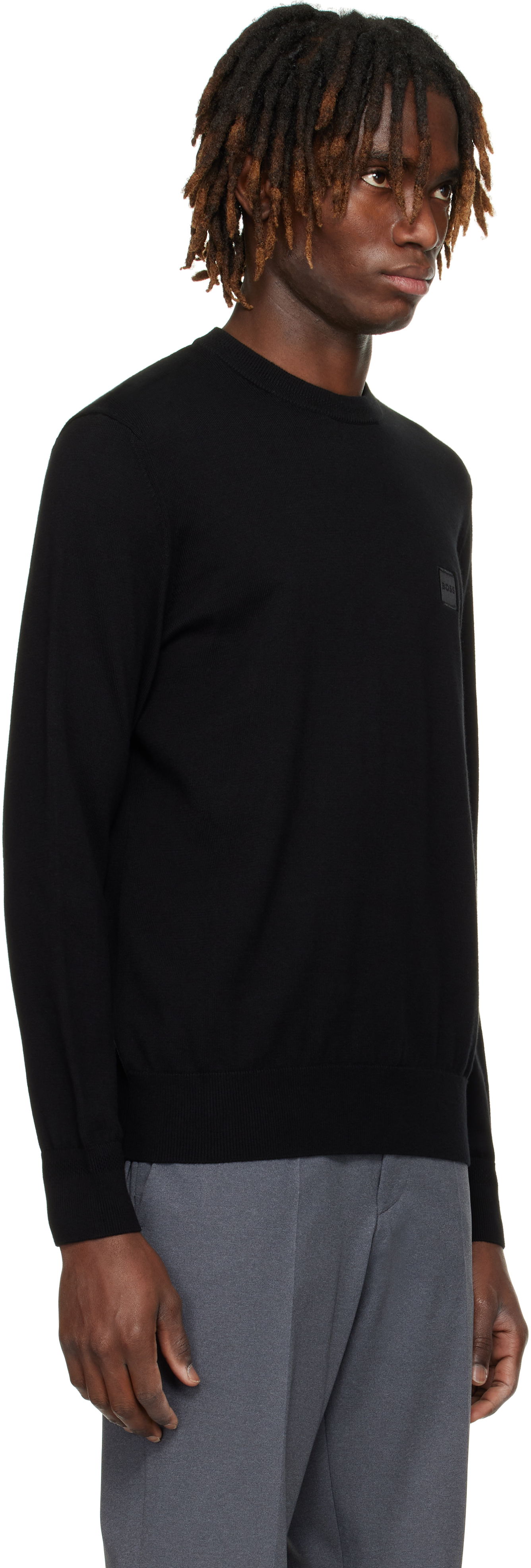 Sweater BOSS BOSS Cotton-Cashmere Regular-Fit Sweater Sort | 50527583, 1