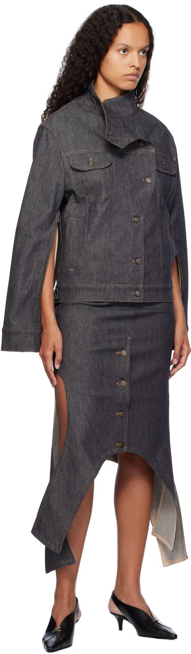 Jakke Courrèges Motorcycle Denim Jacket Blå | 424DBL217DE0035, 3