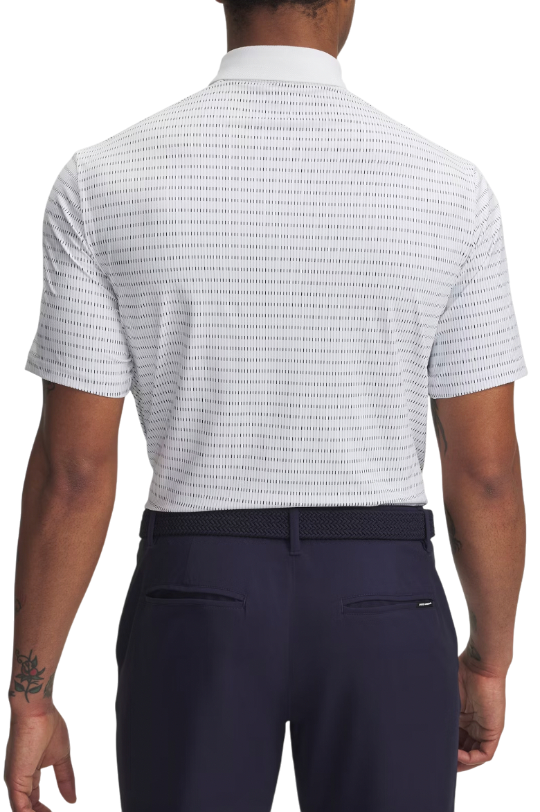 Polo skjorte Under Armour Drive Chill Printed Polo Hvid | 1389597-102, 1
