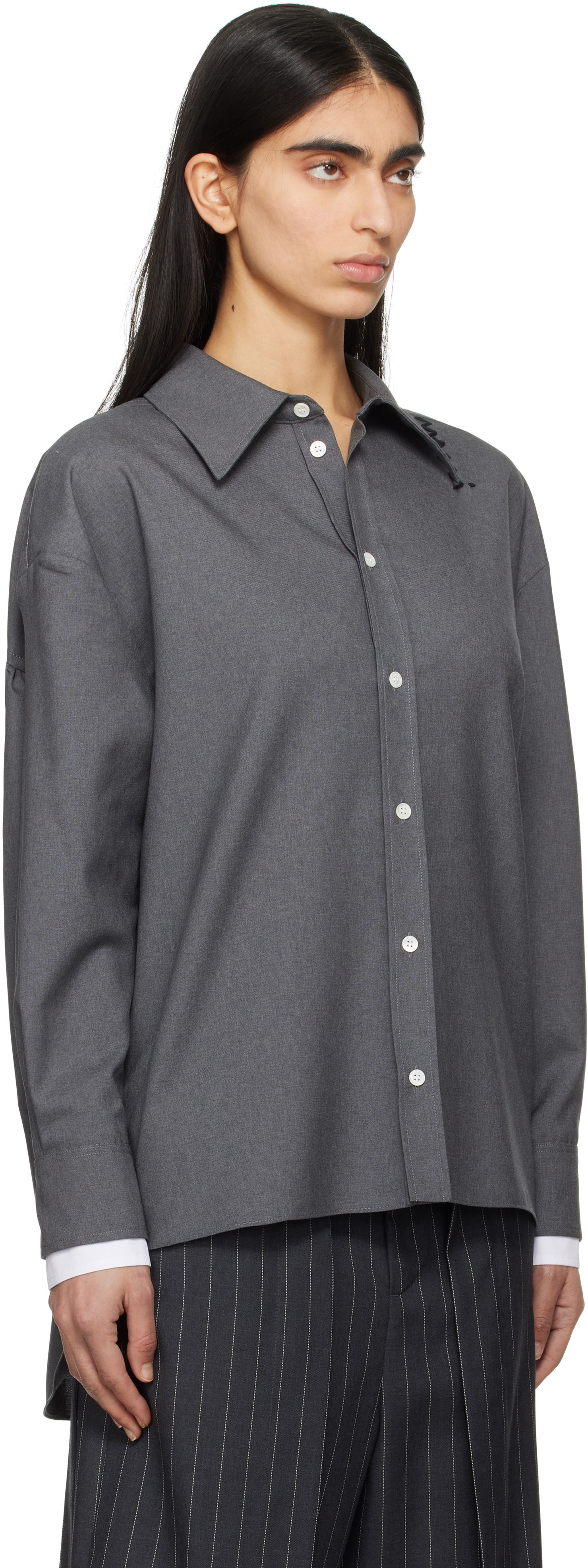 Skjorte Marni Marni Tropical Wool Shirt Grå | CAMA0613QS TW839, 1