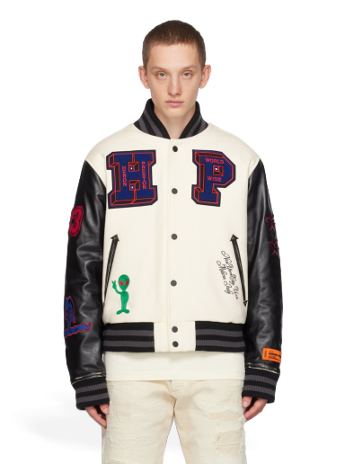 Jakke HERON PRESTON Varsity Bomber Jacket Hvid | HMEK001F23FAB0010425