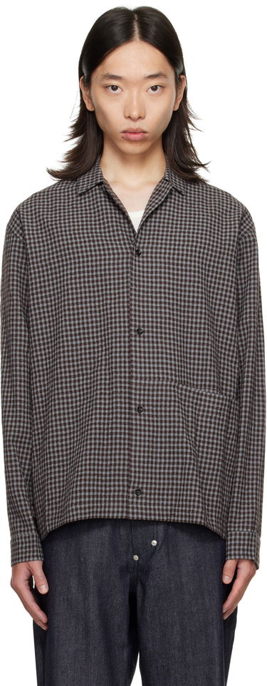 Skjorte sage NATION SAGE NATION Siesta Check Button-Down Shirt Brun | S139 SIESTA SHIRT WOOL COTTON, 0
