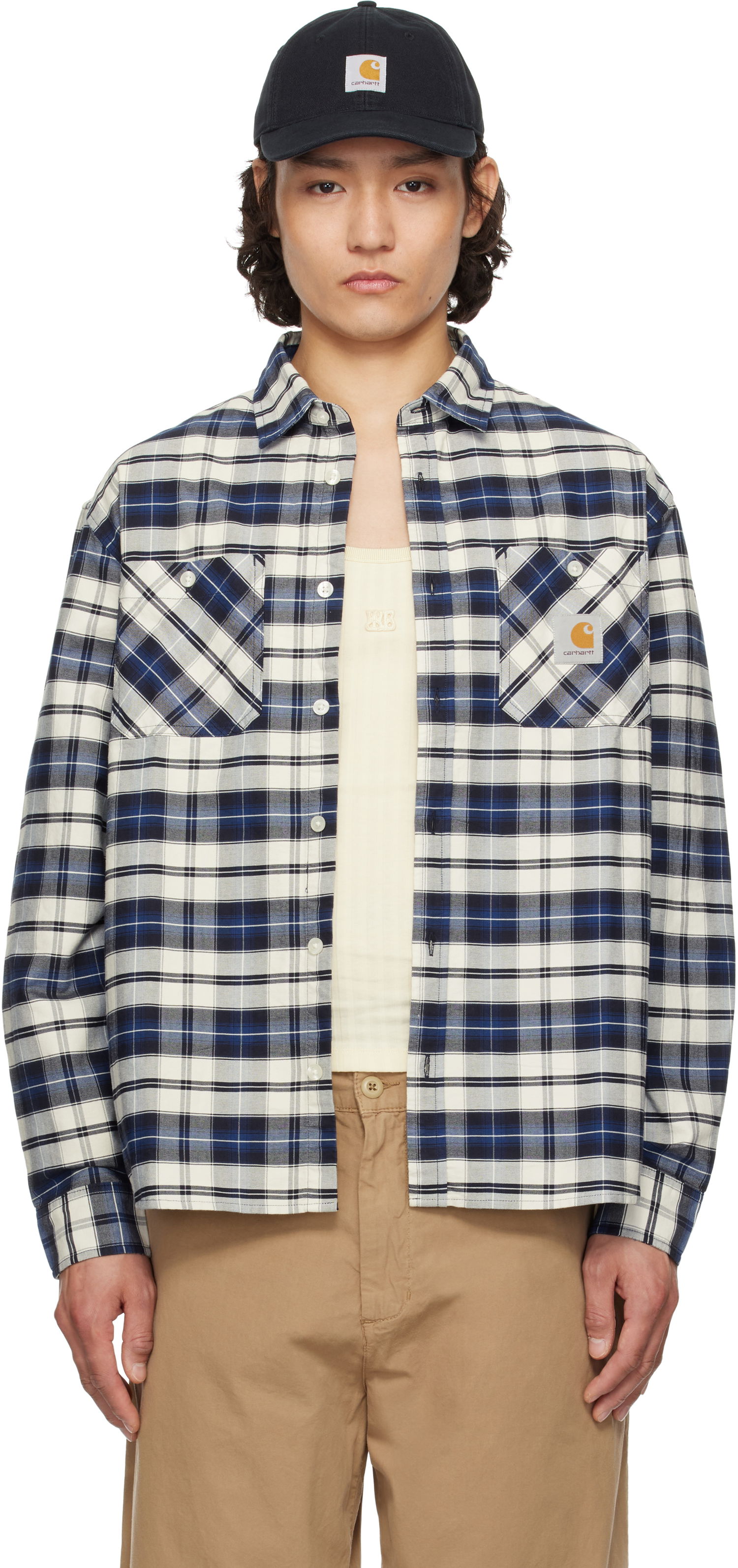 Skjorte Carhartt WIP Carhartt WIP Tarbell Check Button-Down Shirt Blå | I034545, 0