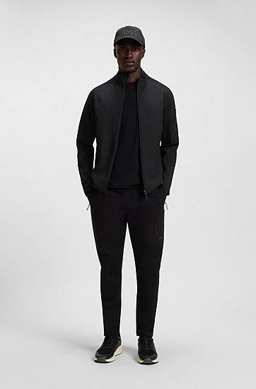 Sweatshirt BOSS Regular-Fit Zip-Up Sweatshirt with Reflective Details Sort | 50543906, 1