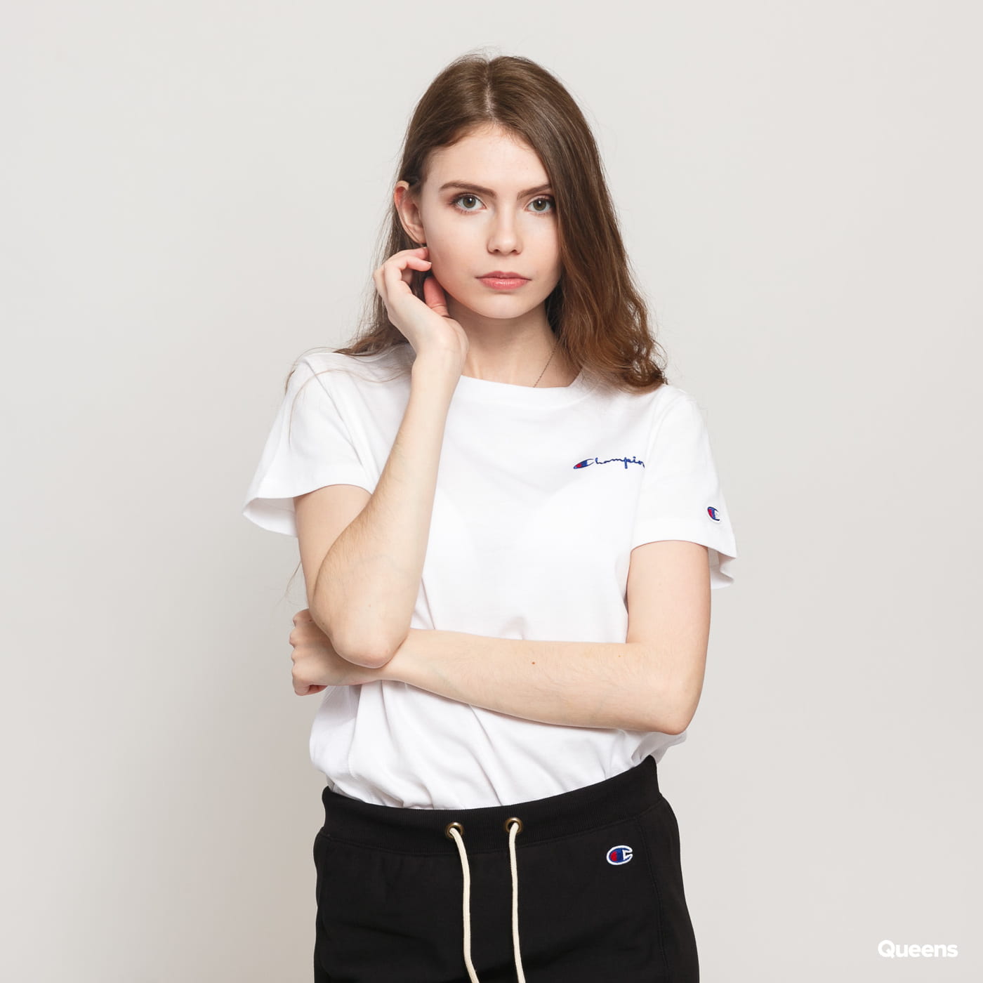 T-shirt Champion RW Small Script Logo Hvid | 112195  S21 WW001, 0