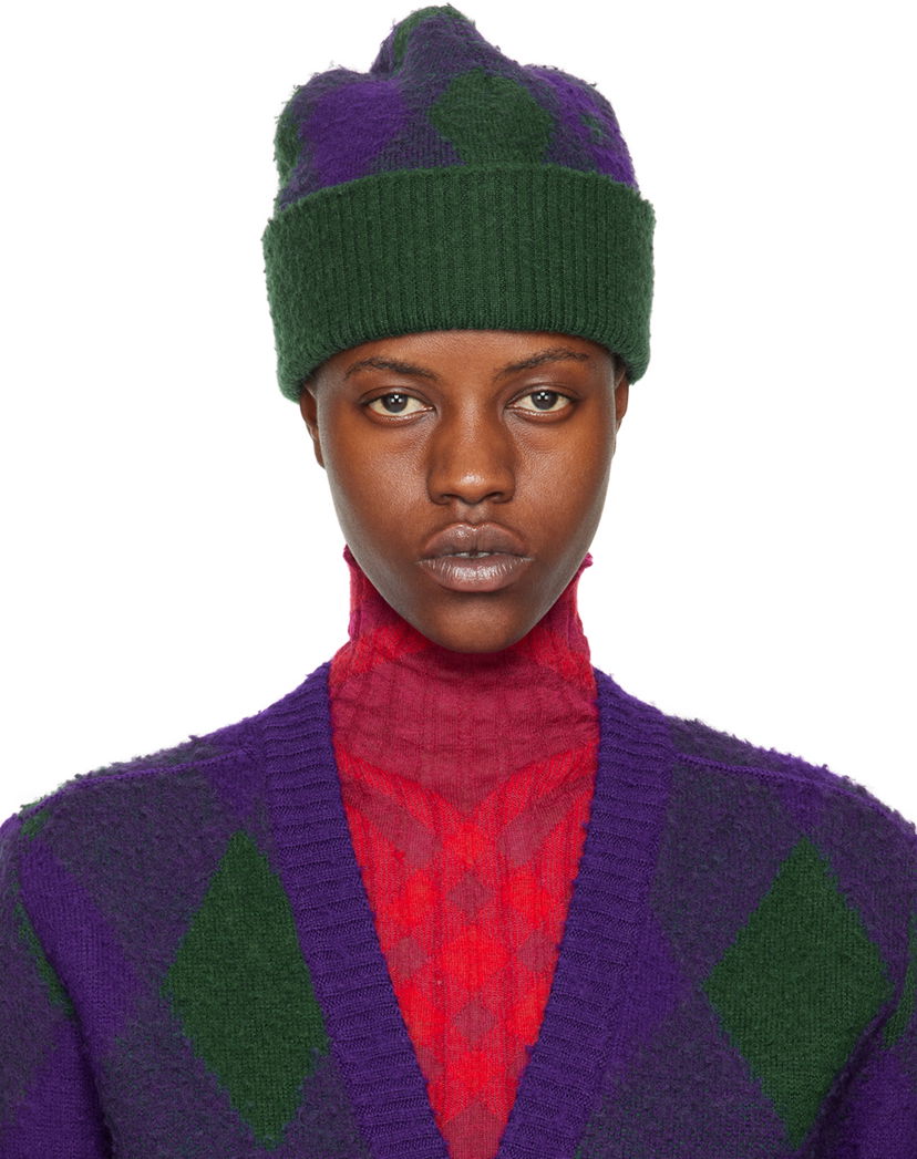 Beanie Burberry Argyle Beanie Grøn | 8077626