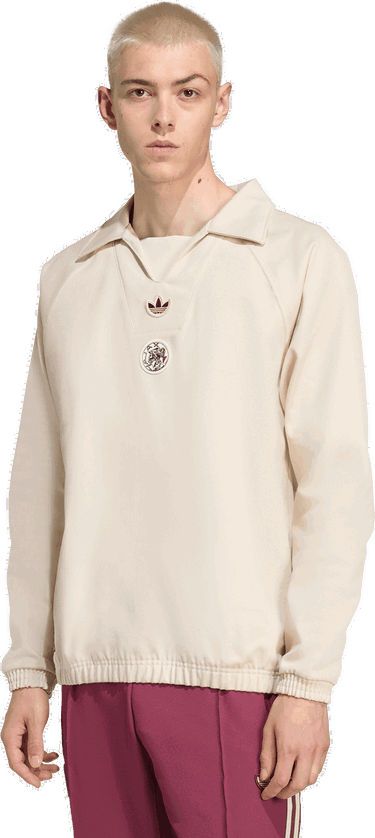 Sweatshirt adidas Performance Terrace Icons Ajax Amsterdam Training Top Beige | JM7360, 4