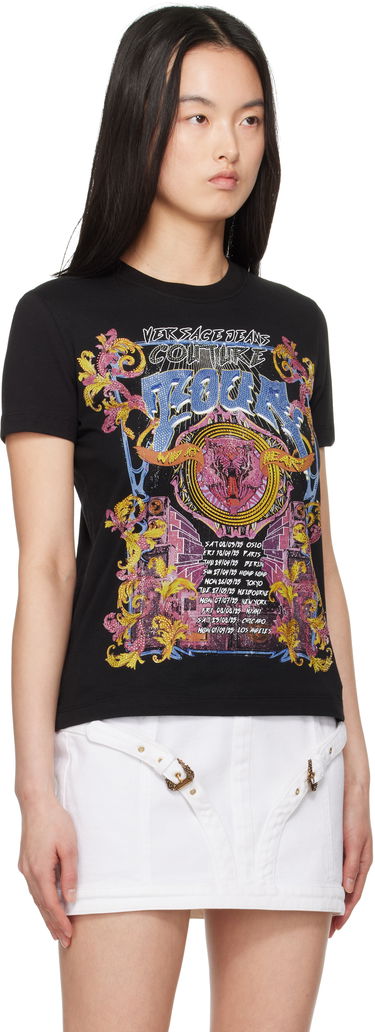T-shirt Versace Versace Jeans Couture Crystal Tour Graphic T-Shirt Sort | E78HAHC03_ECJ01C, 1