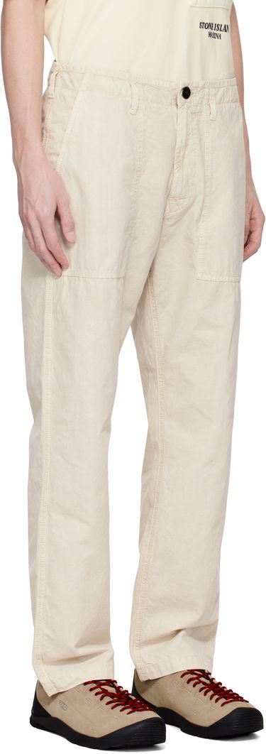 Cargo bukser Stone Island Stone Island Brushed Organic Cotton Canvas Old Effect Trousers Sort | K1S15 3100023 S00WA, 4