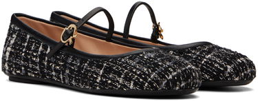 Sneakers og sko Gianvito Rossi Carla Tweed Ballerina Flats Sort | G22223-05GOM-BCP, 3