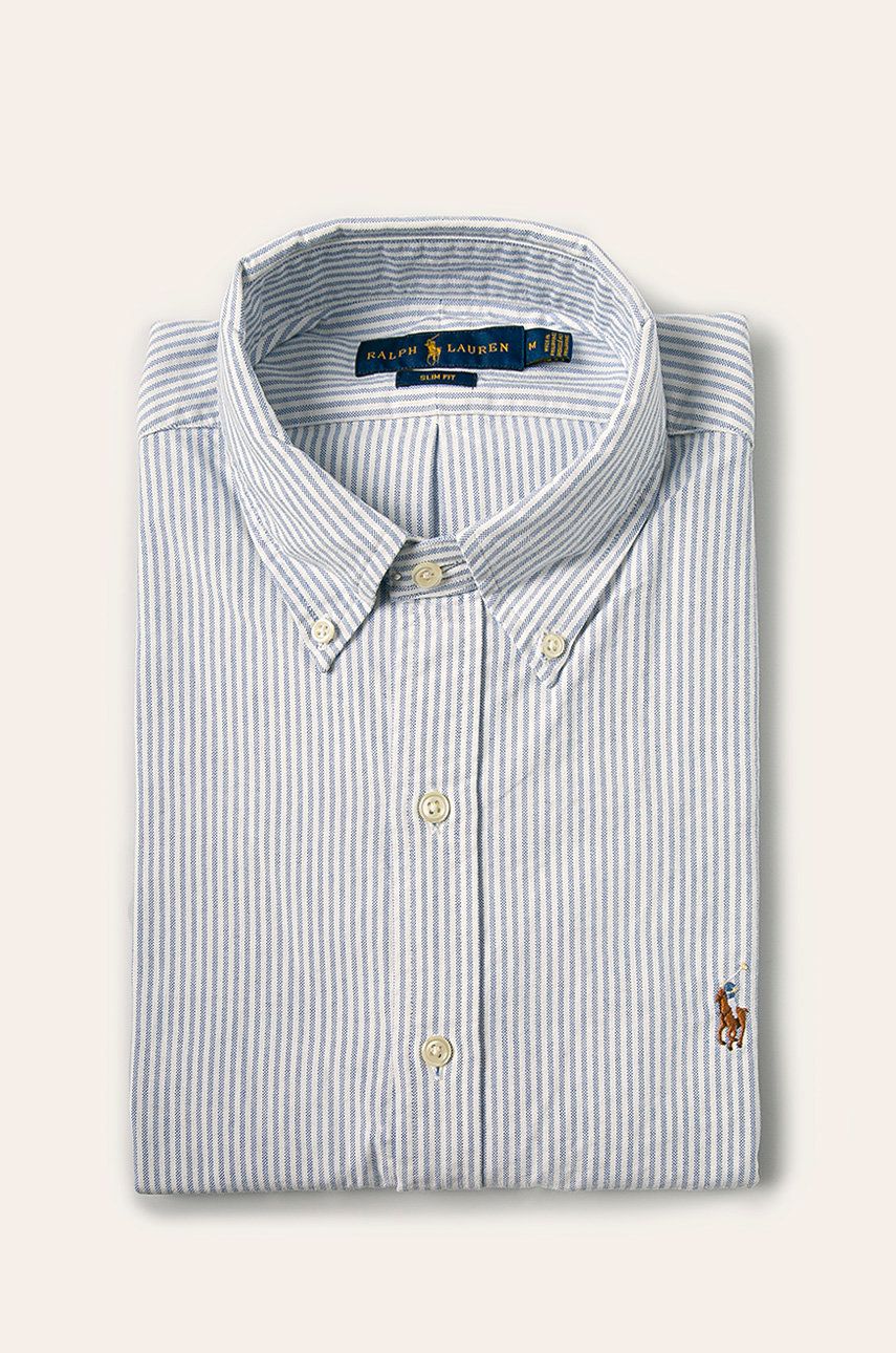 Skjorte Polo by Ralph Lauren Striped Oxford Shirt Blå | 710549084009, 0