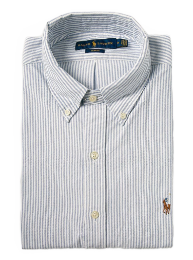 Skjorte Polo by Ralph Lauren Striped Oxford Shirt Blå | 710549084009