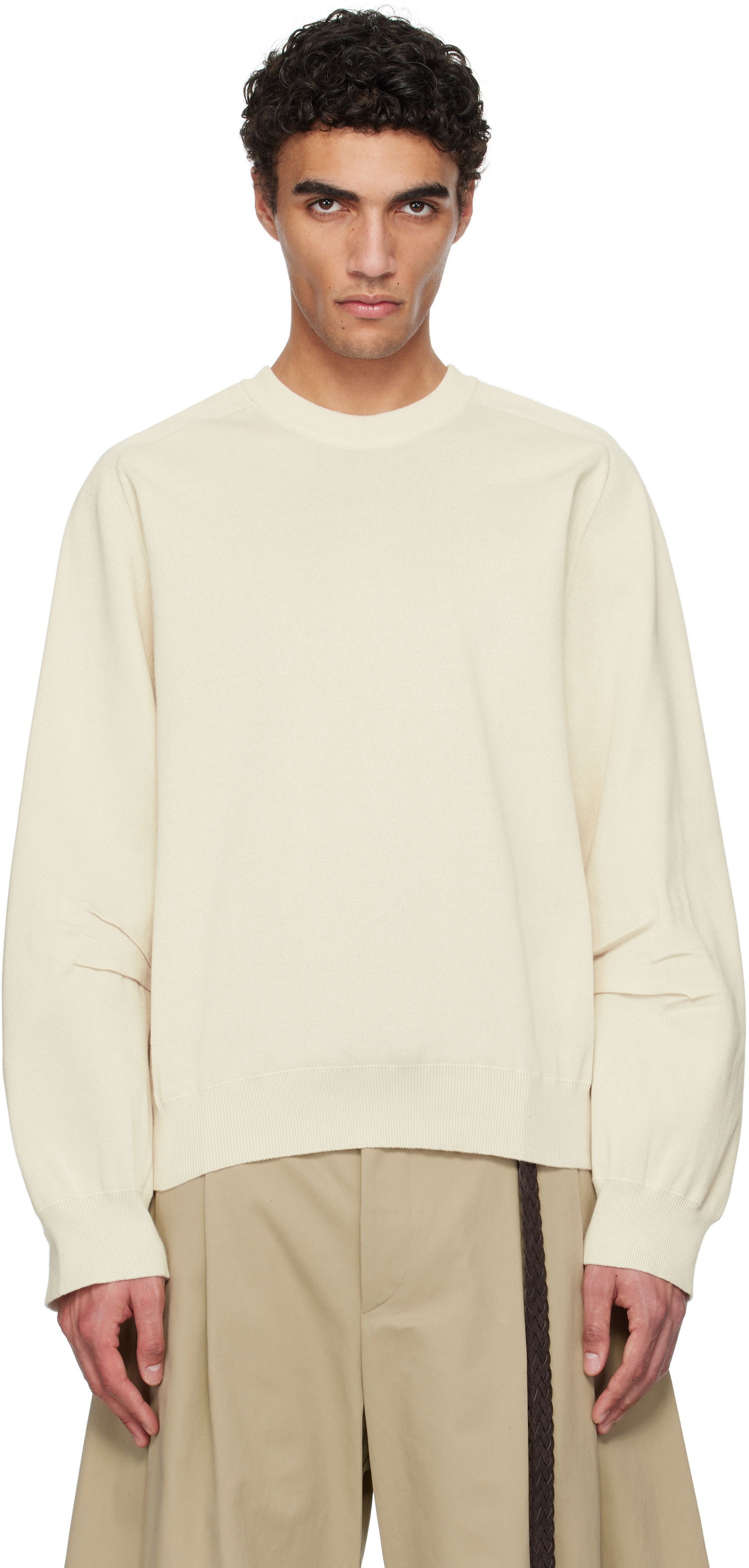 Sweater HED MAYNER Hed Mayner Crew Neck Sweater Beige | HMMA75065A-HA602, 0