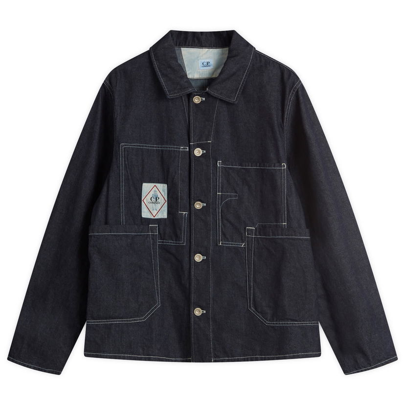 Jakke C.P. Company C.P. Company 3/1 Chore Denim Jacket, Size Large Blå | 18CMOW156A-110295W-D08