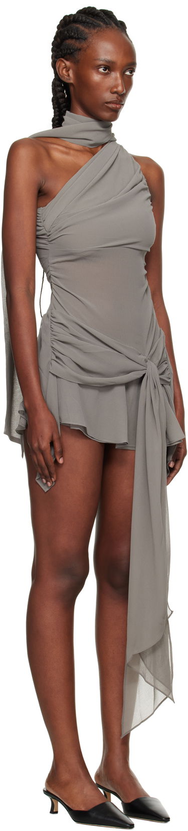 Kjole GUIZIO Guizio Cyrielle One-Shoulder Mini Dress Grå | P25426W096, 1