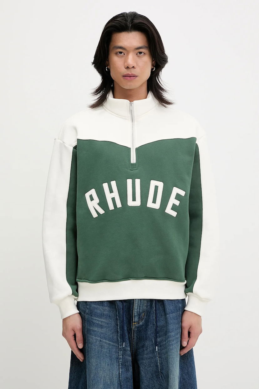 Sweatshirt Rhude RHUDE Monaco Quarter-Zip Sweatshirt Grøn | RHSS25SW01012