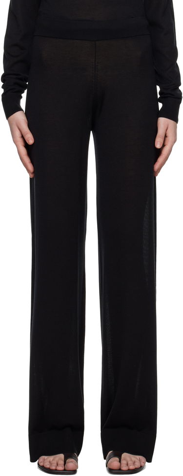 Bukser TOTEME TOTEME Wide Knit Trousers Sort | 252-WRB0258-YA0151, 0