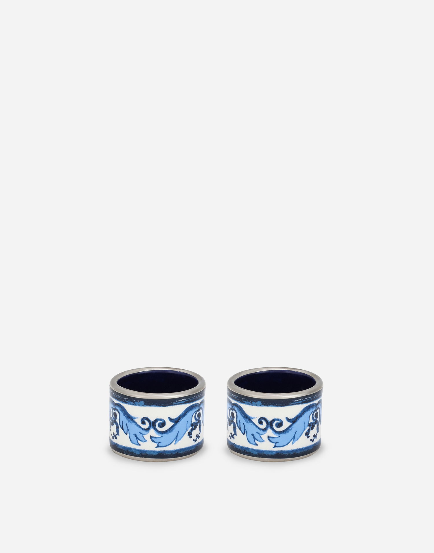 Tilbehør Dolce & Gabbana Dolce & Gabbana Set of 2 Ceramic Napkin Rings Blå | TCGS03TCAEMUB001, 0