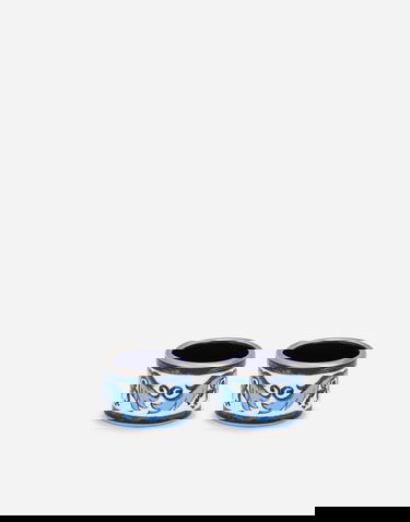 Tilbehør Dolce & Gabbana Dolce & Gabbana Set of 2 Ceramic Napkin Rings Blå | TCGS03TCAEMUB001, 0