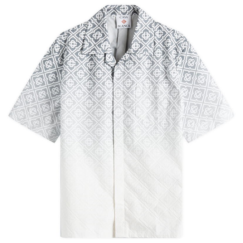 Skjorte Casablanca Casablanca Monogram Vacation Shirt, Size Large Grå | U-MPS25-SH-167-01