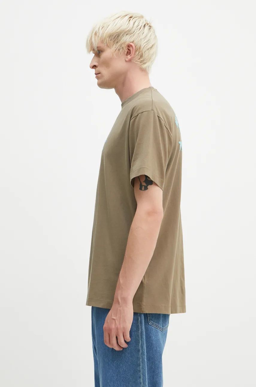 T-shirt Marcelo Burlon Vintage Logo Basic T-Shirt Print Grøn | CMAA056F24JER0066E4D, 1