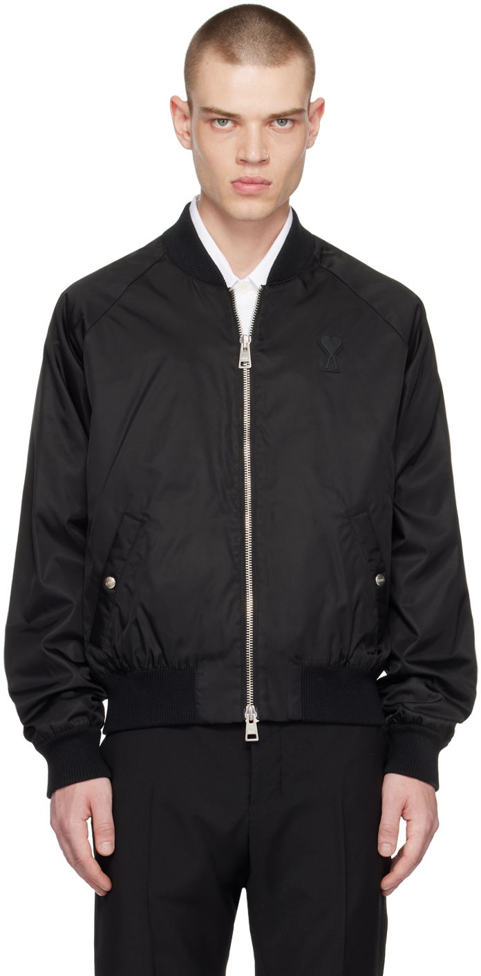 Jakke AMI Zip Bomber Jacket Sort | HJK024.274, 0