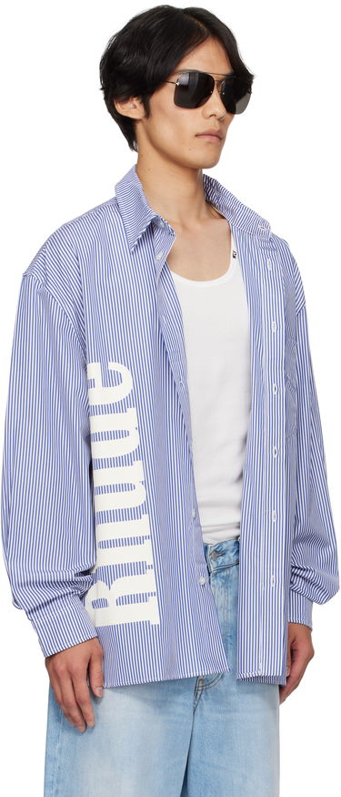 Skjorte Rhude Rhude Side Logo Long Sleeve Shirt Blå | RHPF25SR10012, 1