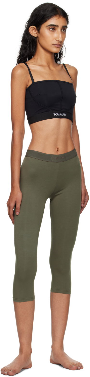 Leggings Tom Ford Tom Ford Modal Yoga Capri Leggings Grøn | PAJ102-JEX166, 3