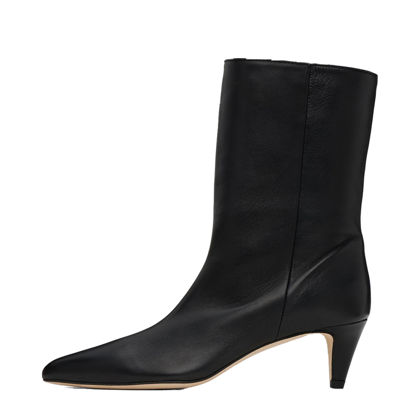 Sneakers og sko BY FAR Lysander Leather Kitten Heel Boots Sort | MWFBO068LL028BK001PL