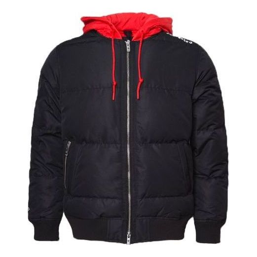 Puffer jakke Converse Down Bomber Jacket With Hood Sort | 10019992-A01