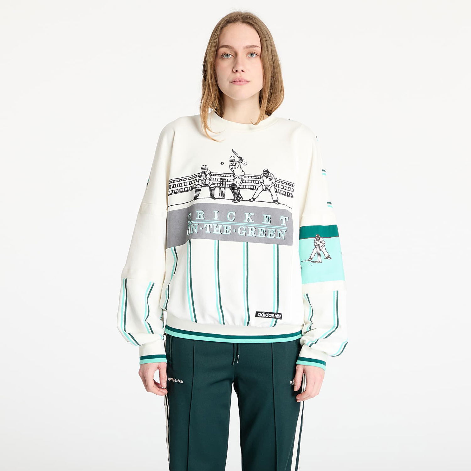 Sweater adidas Originals Retro Sports Cricket-Inspired Crew Sweatshirt Hvid | KA4386, 0