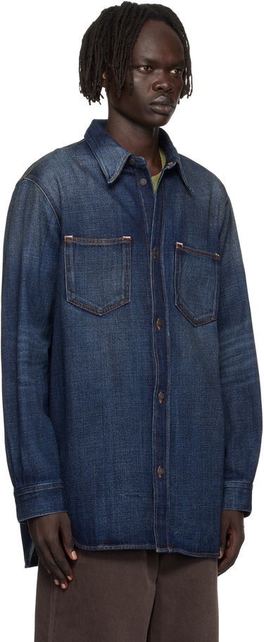 Skjorte Acne Studios Acne Studios Denim Button-Up Shirt Blå | CB0112-, 4