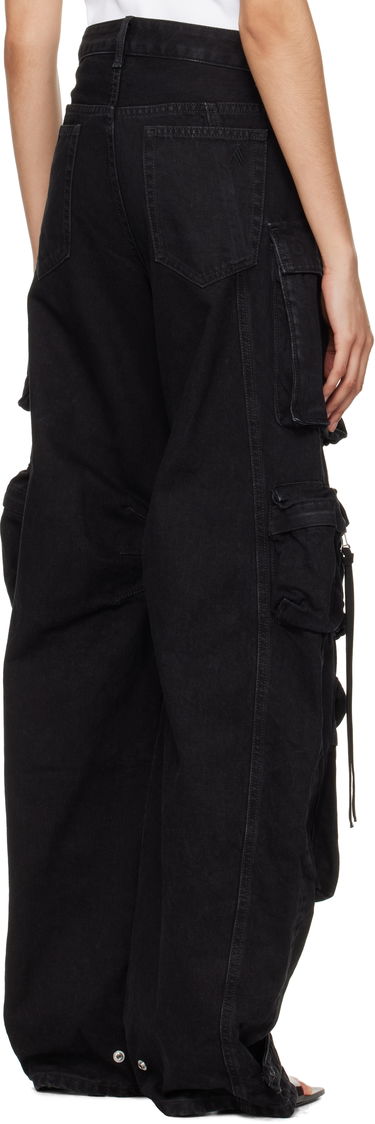 Cargo bukser The Attico Attico Fern Cargo Denim Jeans Sort | 250WCP00084 DDD066AA, 2