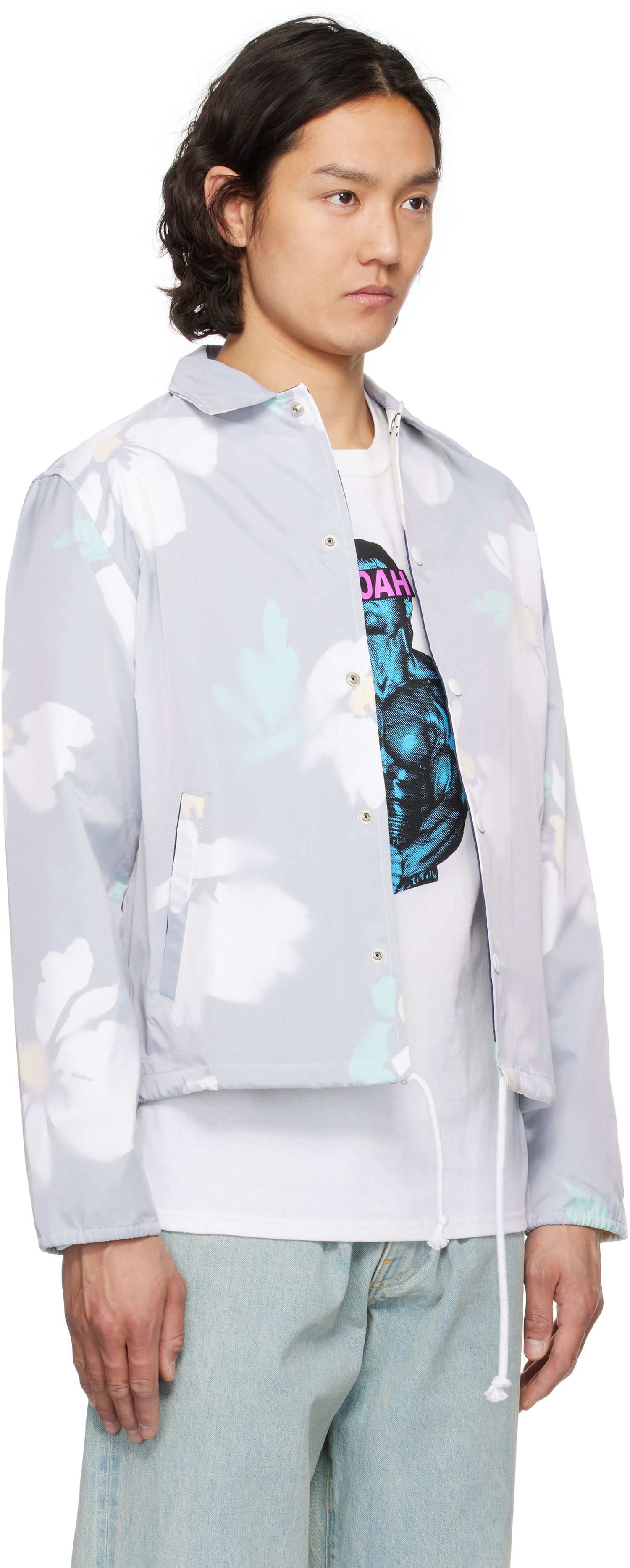 Vindjakke Noah Noah Outrigger Floral Print Jacket Grå | OW087SS25MUL, 1