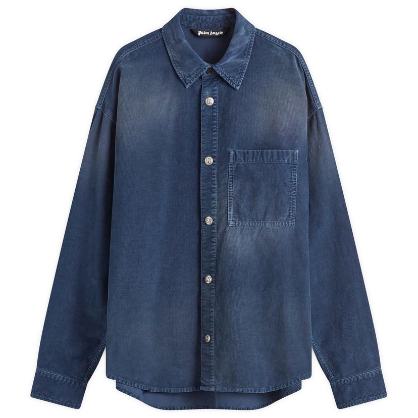 Skjorte Palm Angels Corduroy Overshirt Blå | PMES043S25FAB0024646