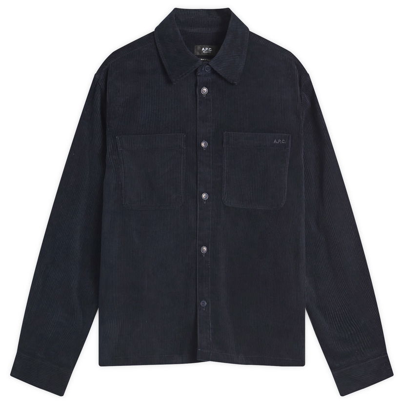 Skjorte A.P.C. Men's Leon Corduroy Overshirt Mørkeblå | COHBB-H32019-IAK