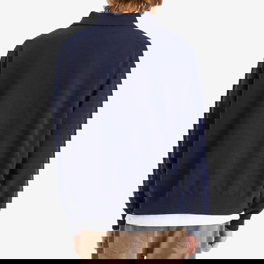 Sweater Róhe Rohe Knitted Long Sleeve Polo Mørkeblå | 314-23-413, 3