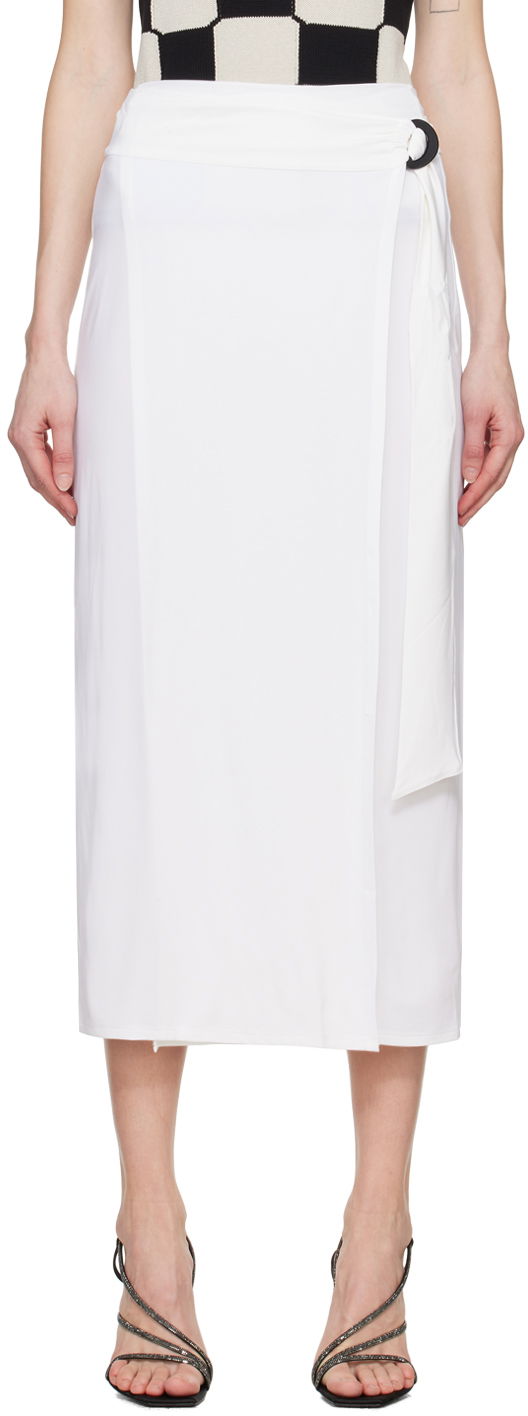 Nederdel Max Mara Beato Midi Wrap Skirt with Ring Detail Hvid | 2416691069600, 0