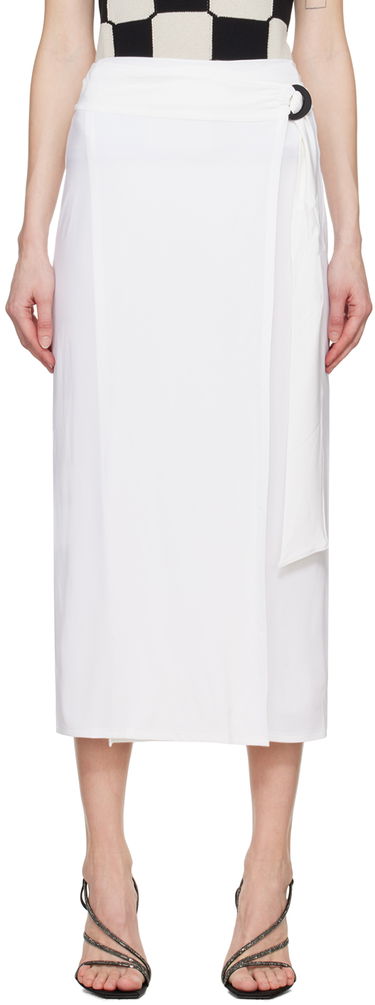 Nederdel Max Mara Beato Midi Wrap Skirt with Ring Detail Hvid | 2416691069600, 0