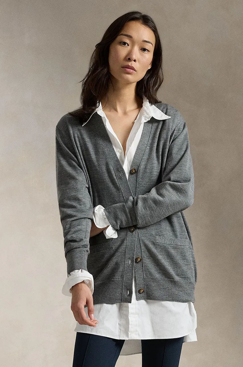 Sweater Polo by Ralph Lauren Wool Cardigan Grå | 211956233, 0