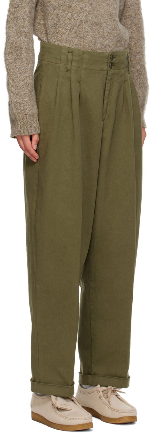 Bukser YMC YMC Keaton Pleated Trousers Grøn | Q4AZG, 1